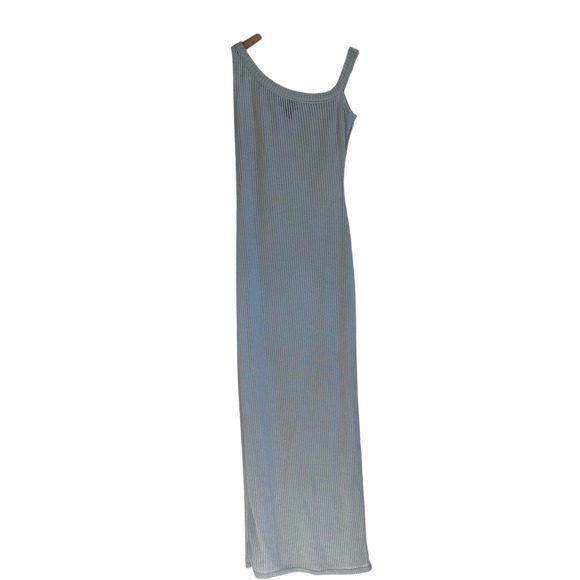 PrettyLittleThing Bodycon‎ Maxi Dress Ribbed Knit Sleeveless Blue Size US 6 - Picture 1 of 8